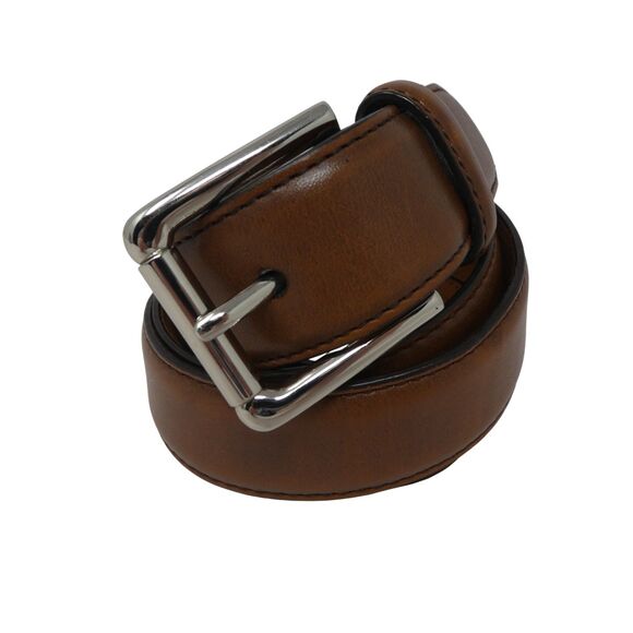 Cole Haan Other - Cole Haan Brown Leather Sold Brass Buckle Mens Belt